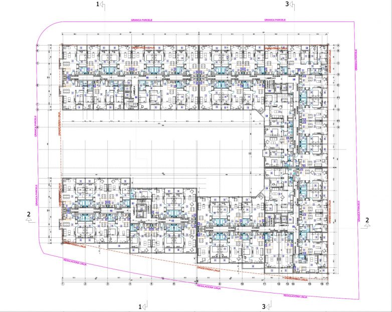 Osnova spratova od 1. do 4. u svim lamelama
