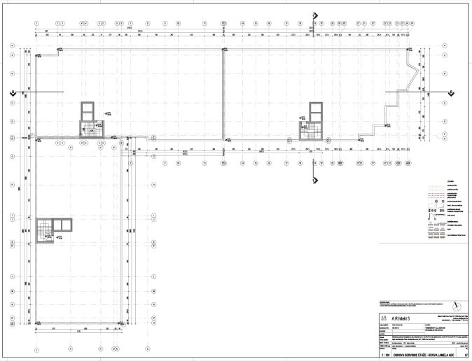 Osnova servisne etaže – krov lamela A, B i C
