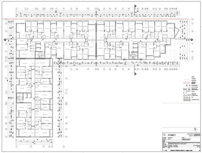 Osnova tipskih spratova (lamele A, B i C)l