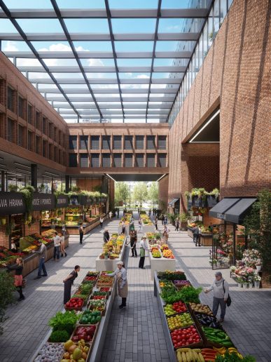 Stakleni krov dimenzija je 20 x 40 metara; Vizuelizacija: Belgrade Waterfront