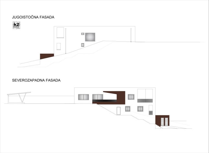 Jugoistočna i severozapadna fasada