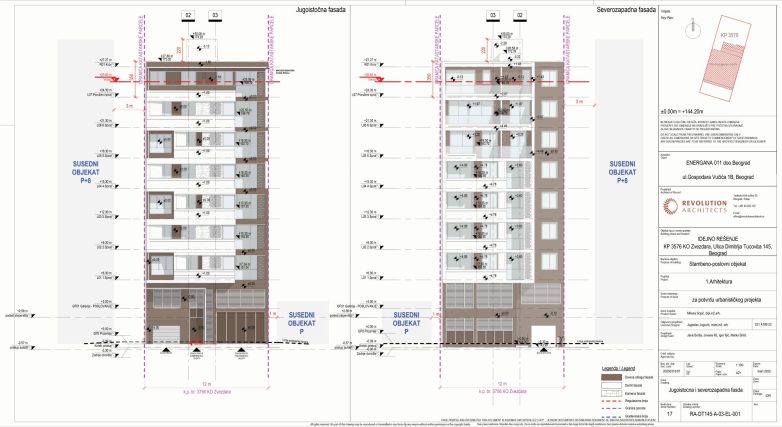 Jugoistočna i severozapadna fasada