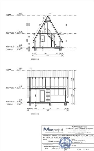Tipska kuća 1 – preseci