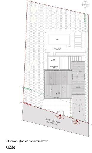 Situacioni plan sa osnovom krova